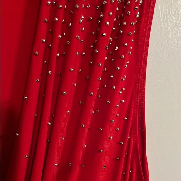 Vibrant Red Wrap Jumpsuit with Flowing Silhouette - Picture 4 of 9